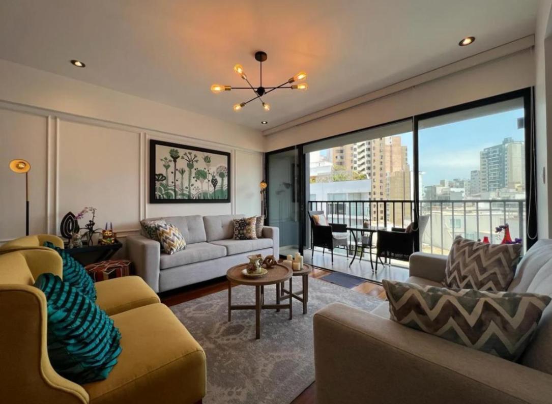 Exclusivo Y Moderno Depa En Miraflores Vista Al Mar Y A La Ciudad Amoblado Apartments Lima Buitenkant foto